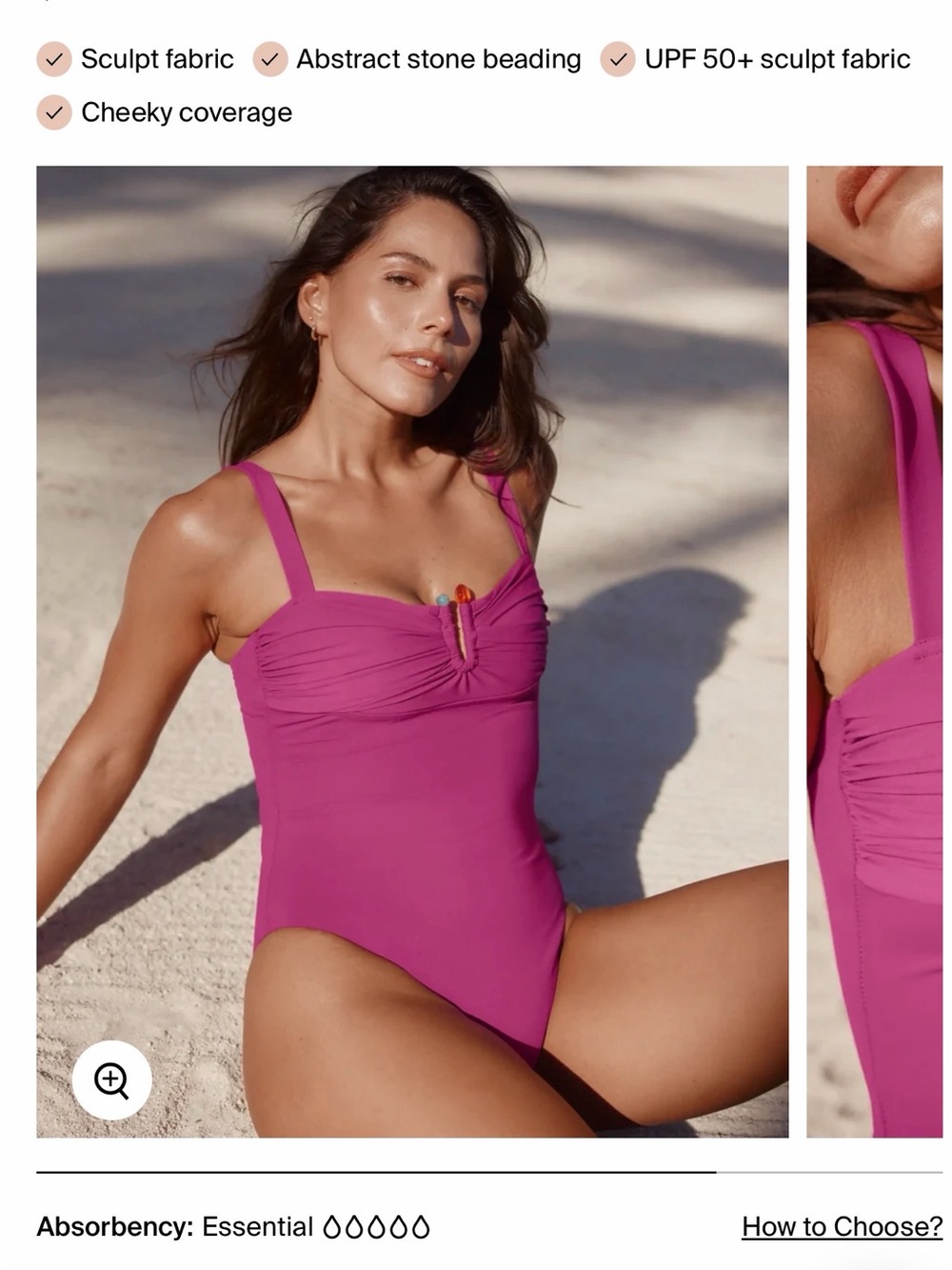 Knix Limited Edition Sculpt Ruched One-Piece Swimsuit Deep Orchid Medium